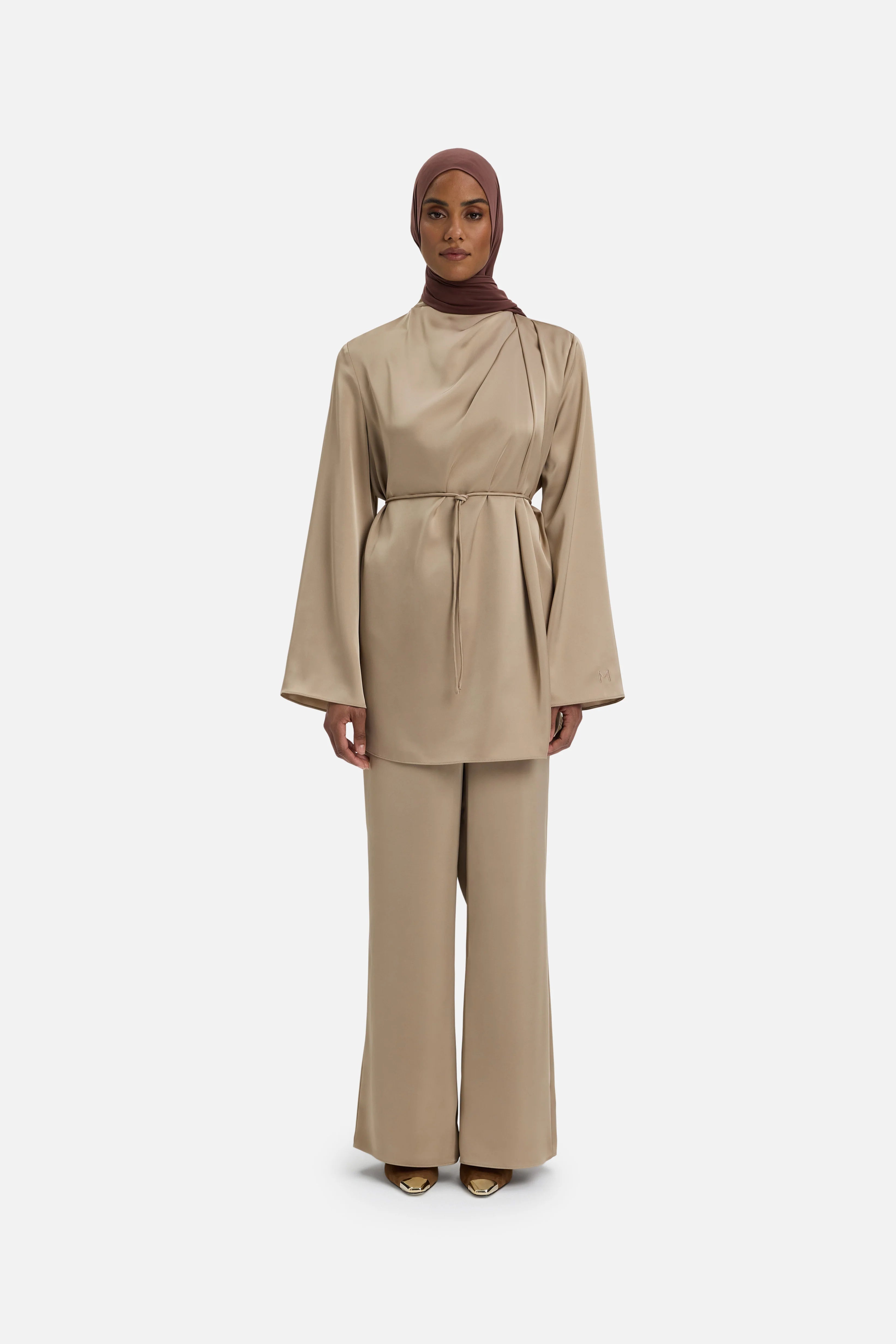 Asymmetric pleated blouses