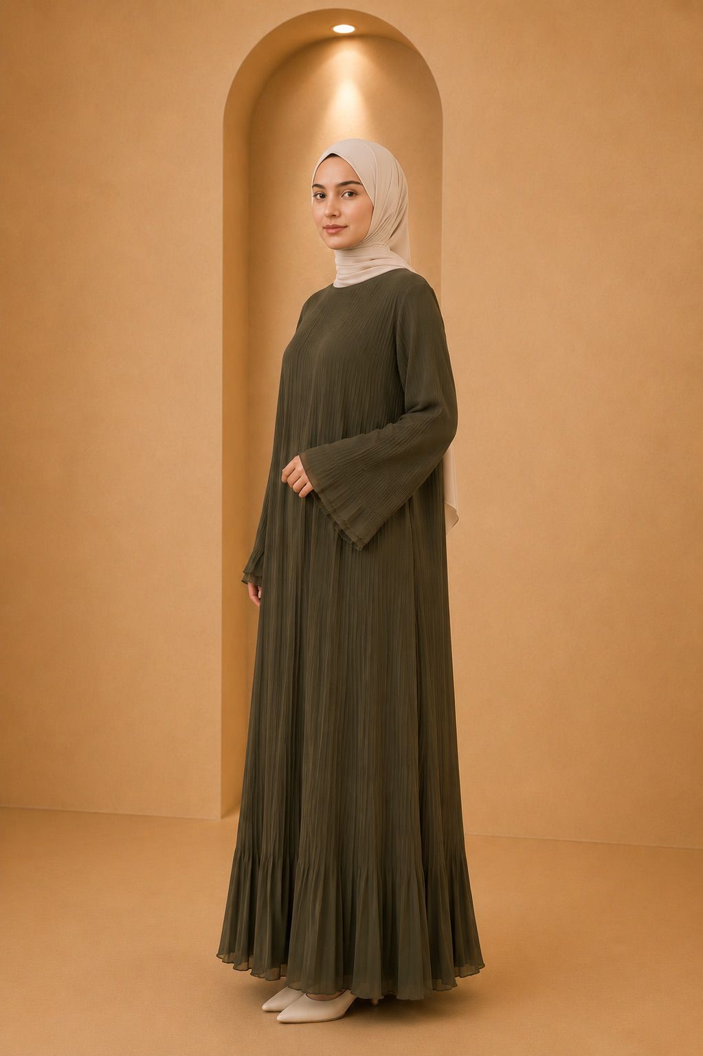 Safa | Chiffon Pleated Dubai Robe