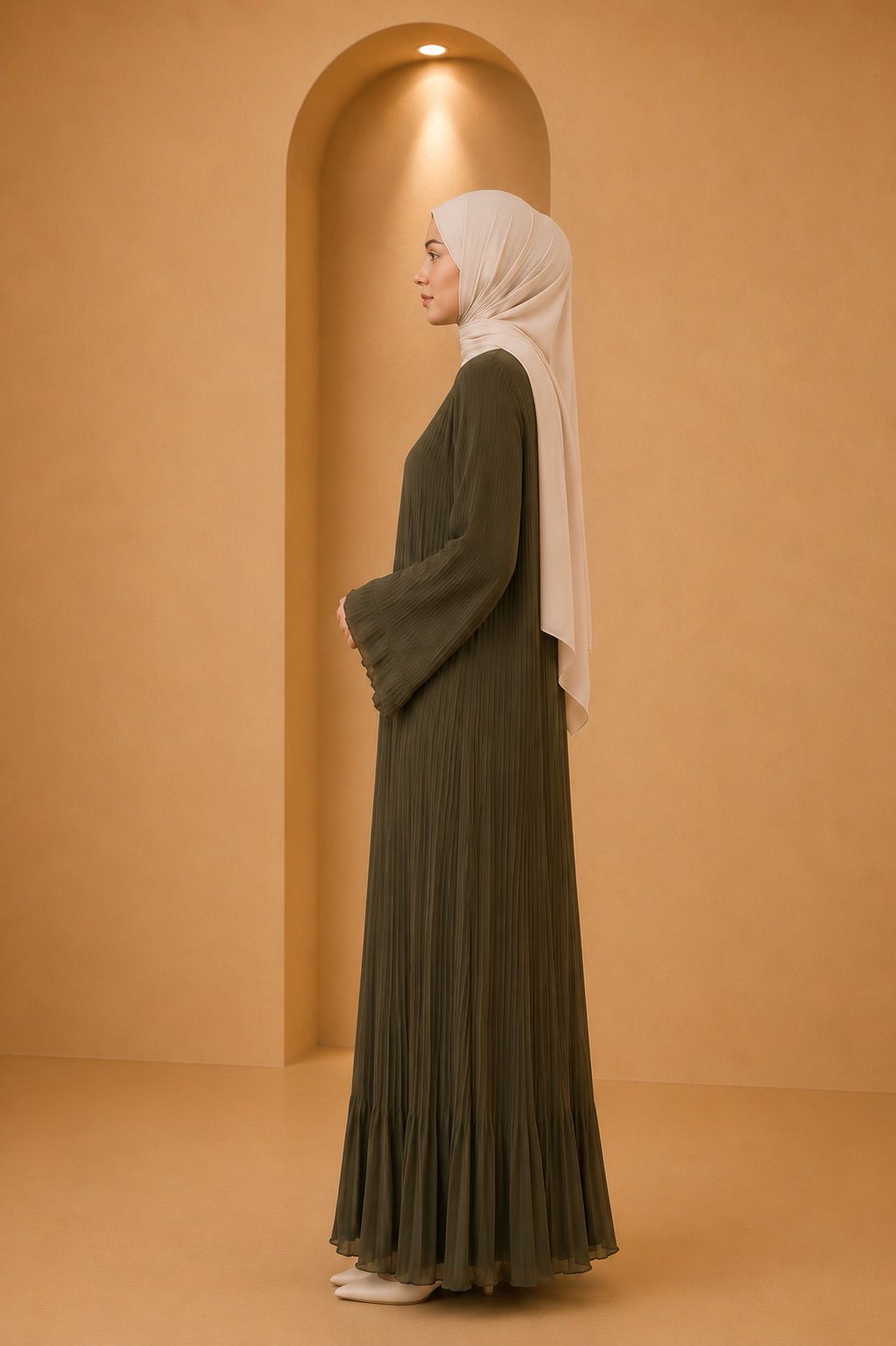 Safa | Chiffon Pleated Dubai Robe