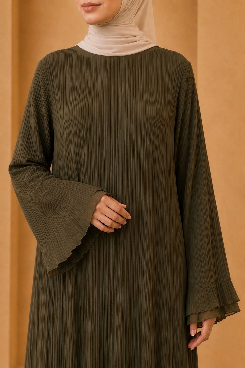 Safa | Chiffon Pleated Dubai Robe