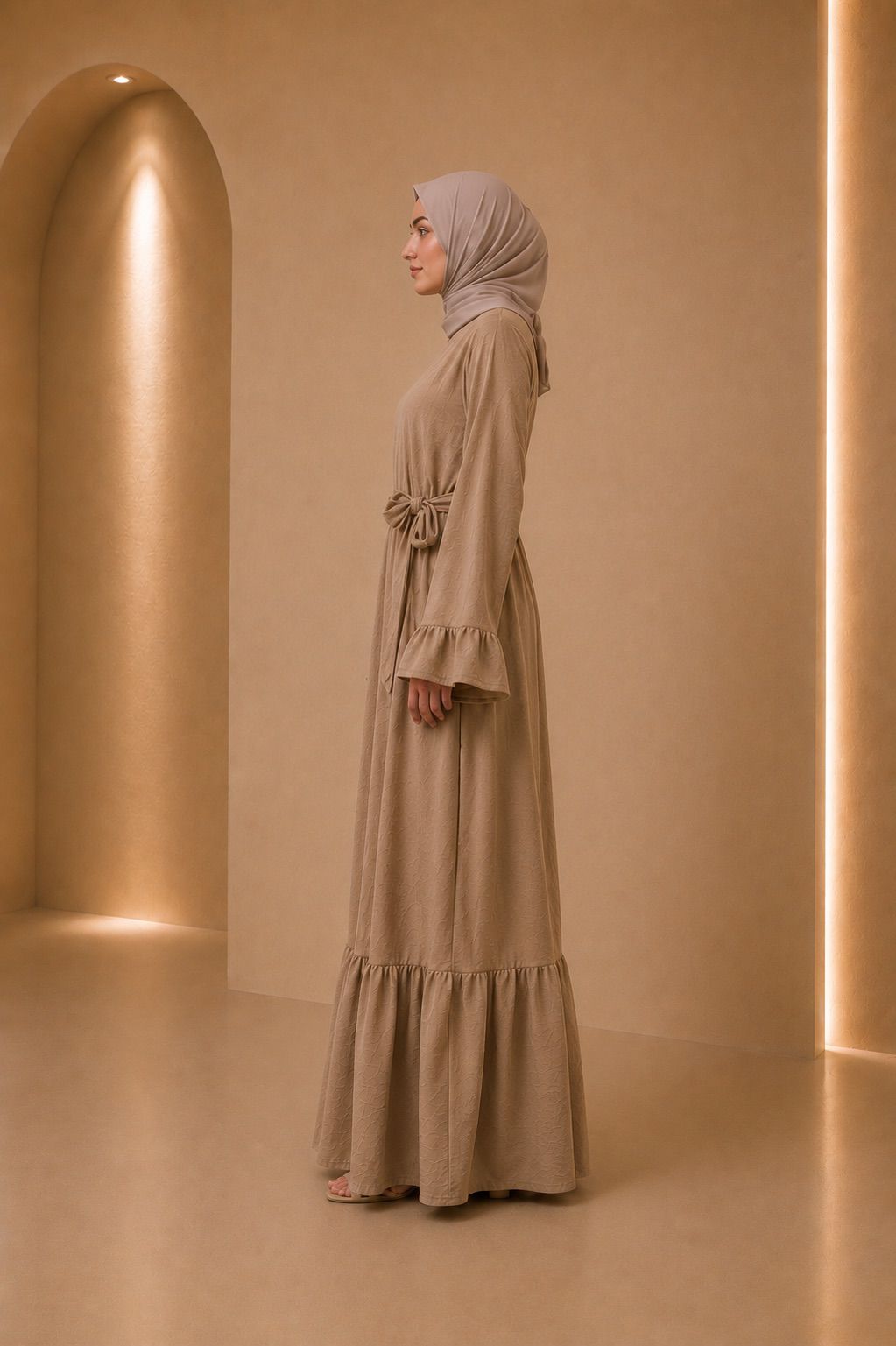 Laila | Solid Patchwork Modest Dress