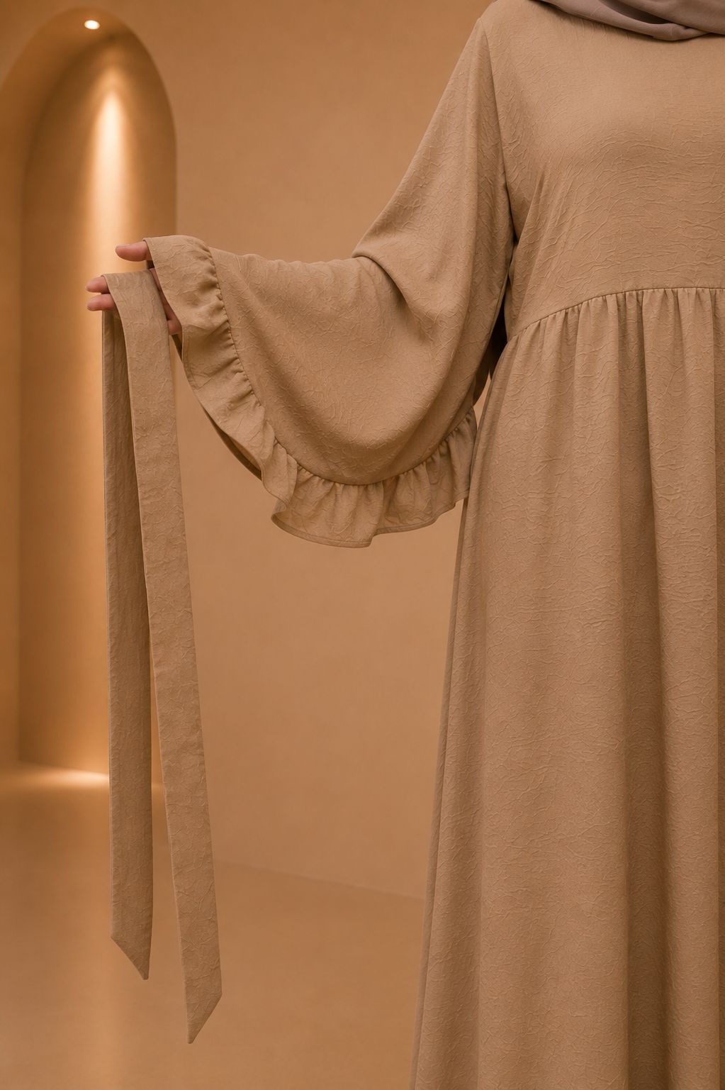 Laila | Solid Patchwork Modest Dress