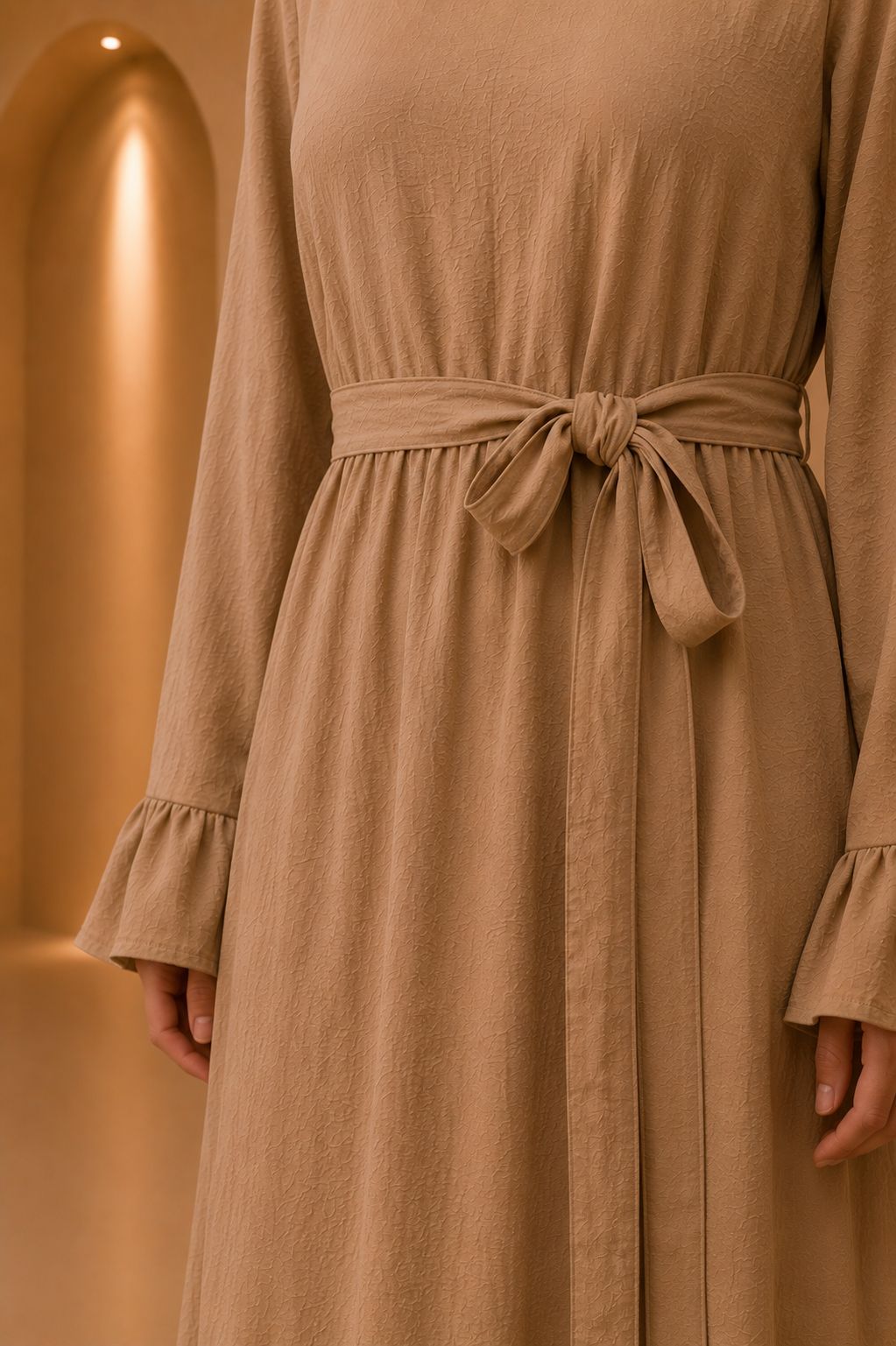 Laila | Solid Patchwork Modest Dress