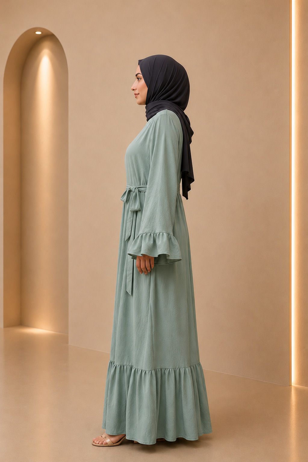 Laila | Solid Patchwork Modest Dress