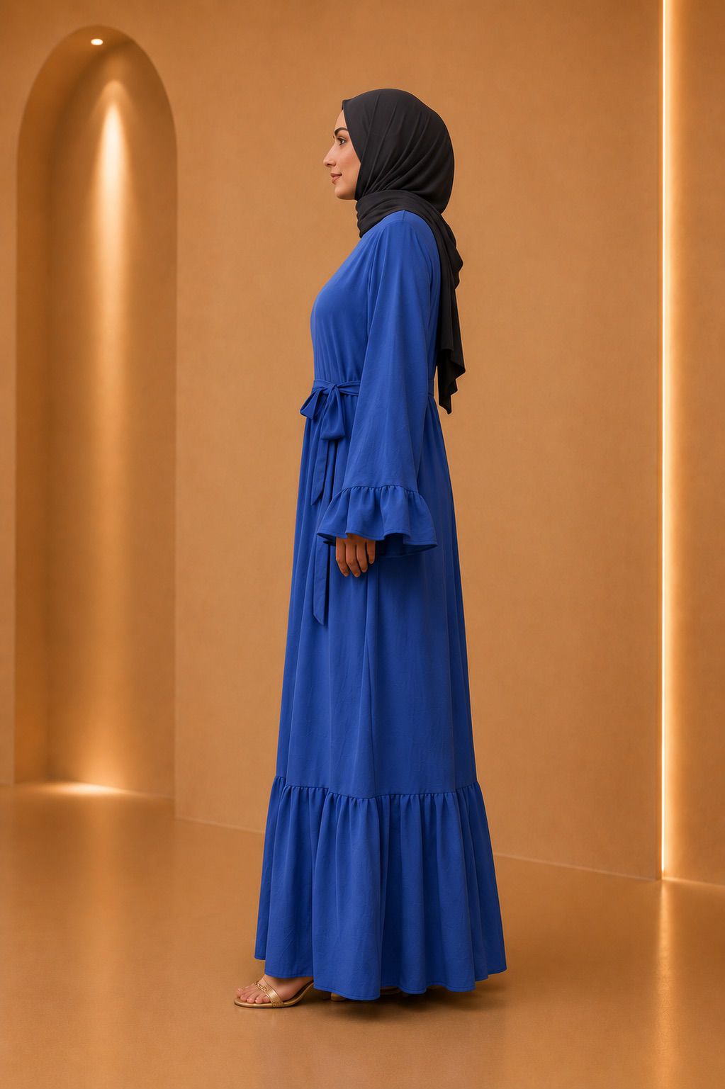 Laila | Solid Patchwork Modest Dress