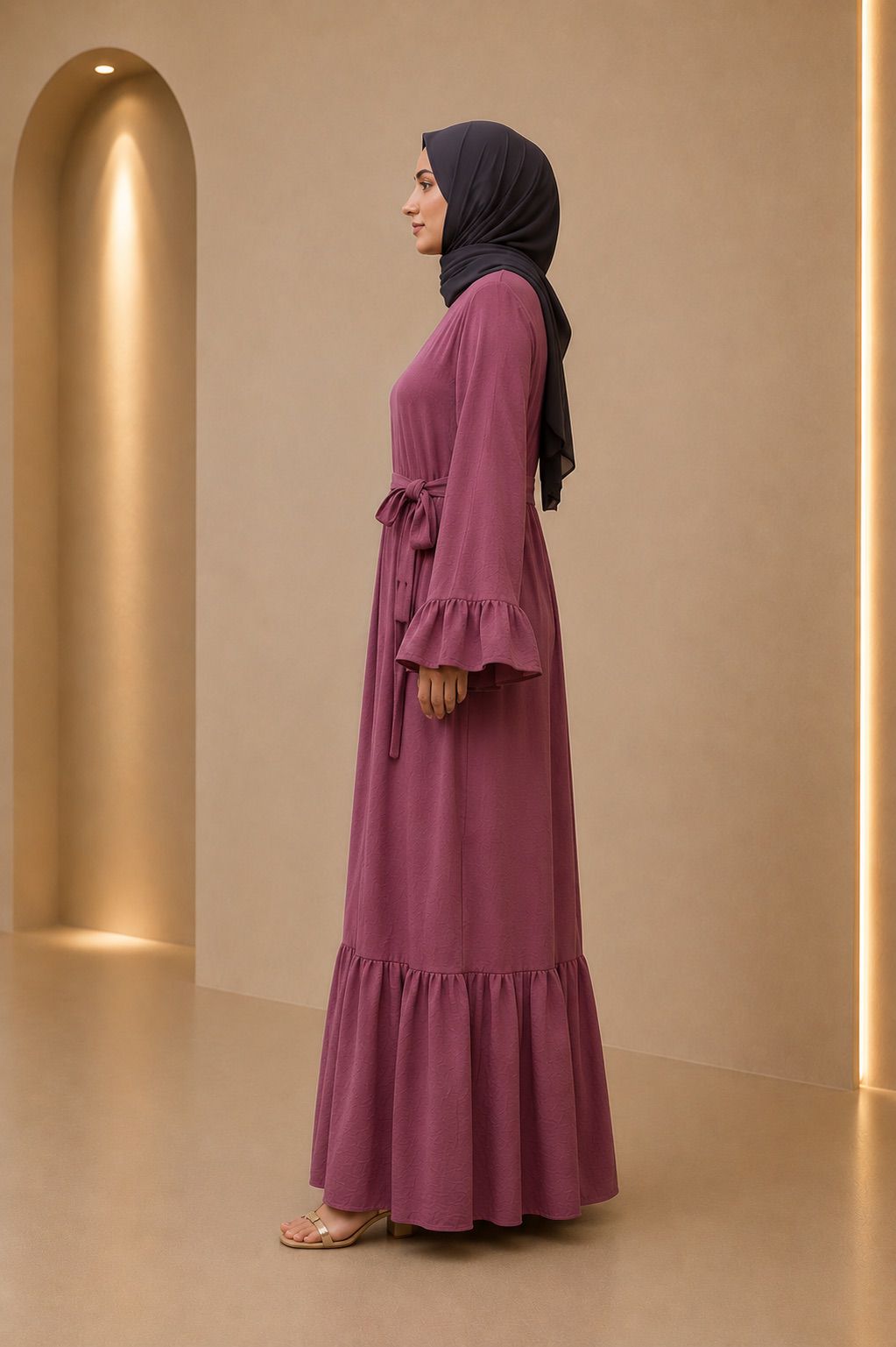 Laila | Solid Patchwork Modest Dress
