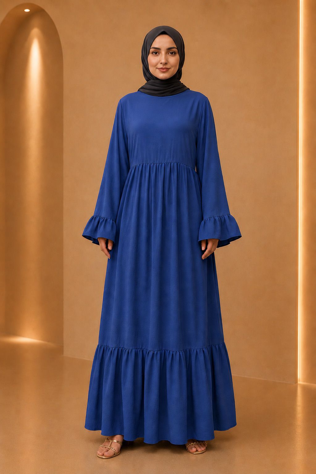 Laila | Solid Patchwork Modest Dress