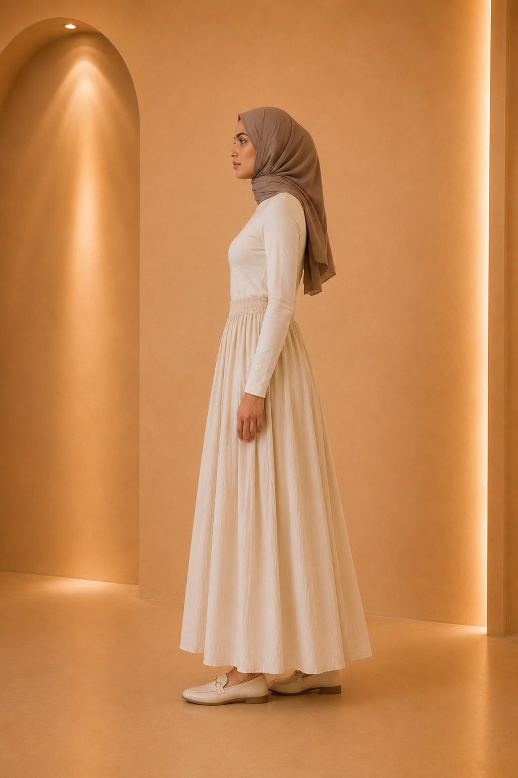 Rania | High Waist Pleated Modest Dress