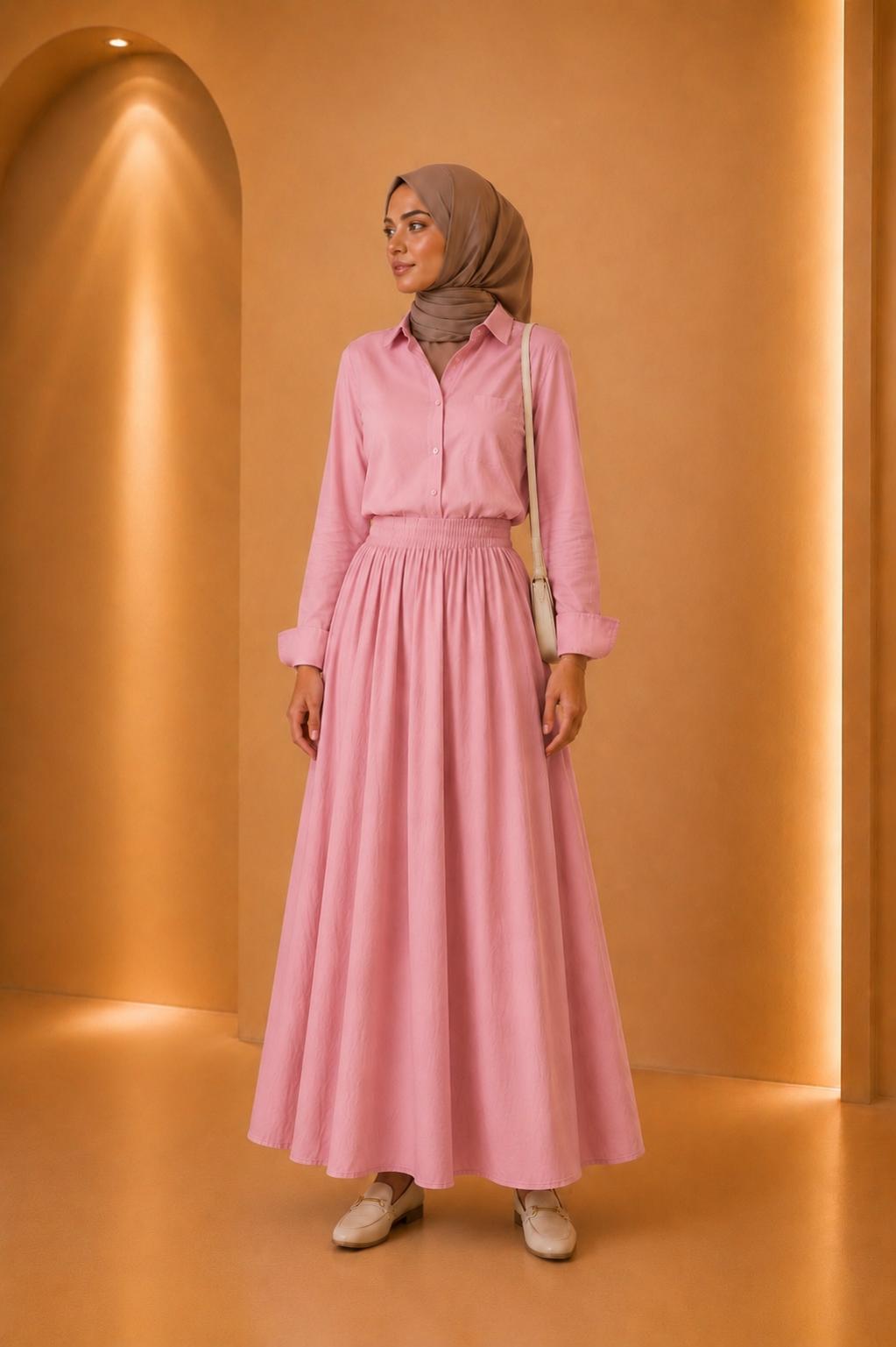 Rania | High Waist Pleated Modest Dress