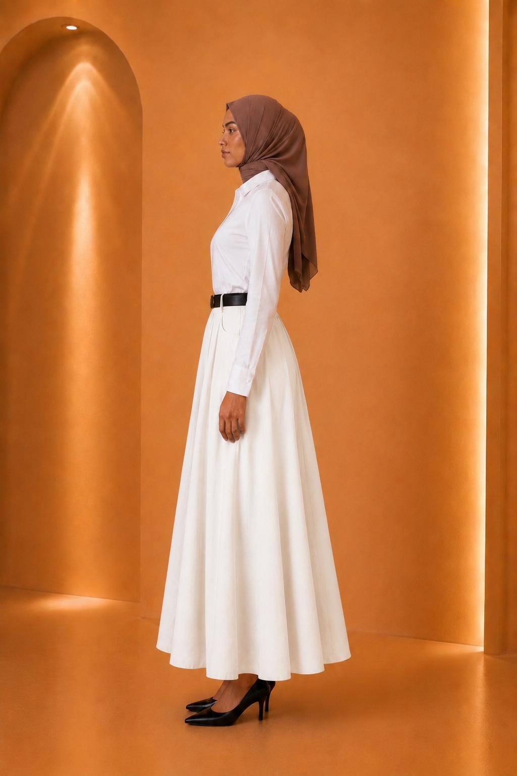Dina | High Waist Tailored Modest Skirt