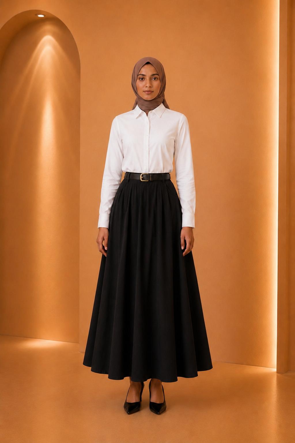Dina | High Waist Tailored Modest Skirt