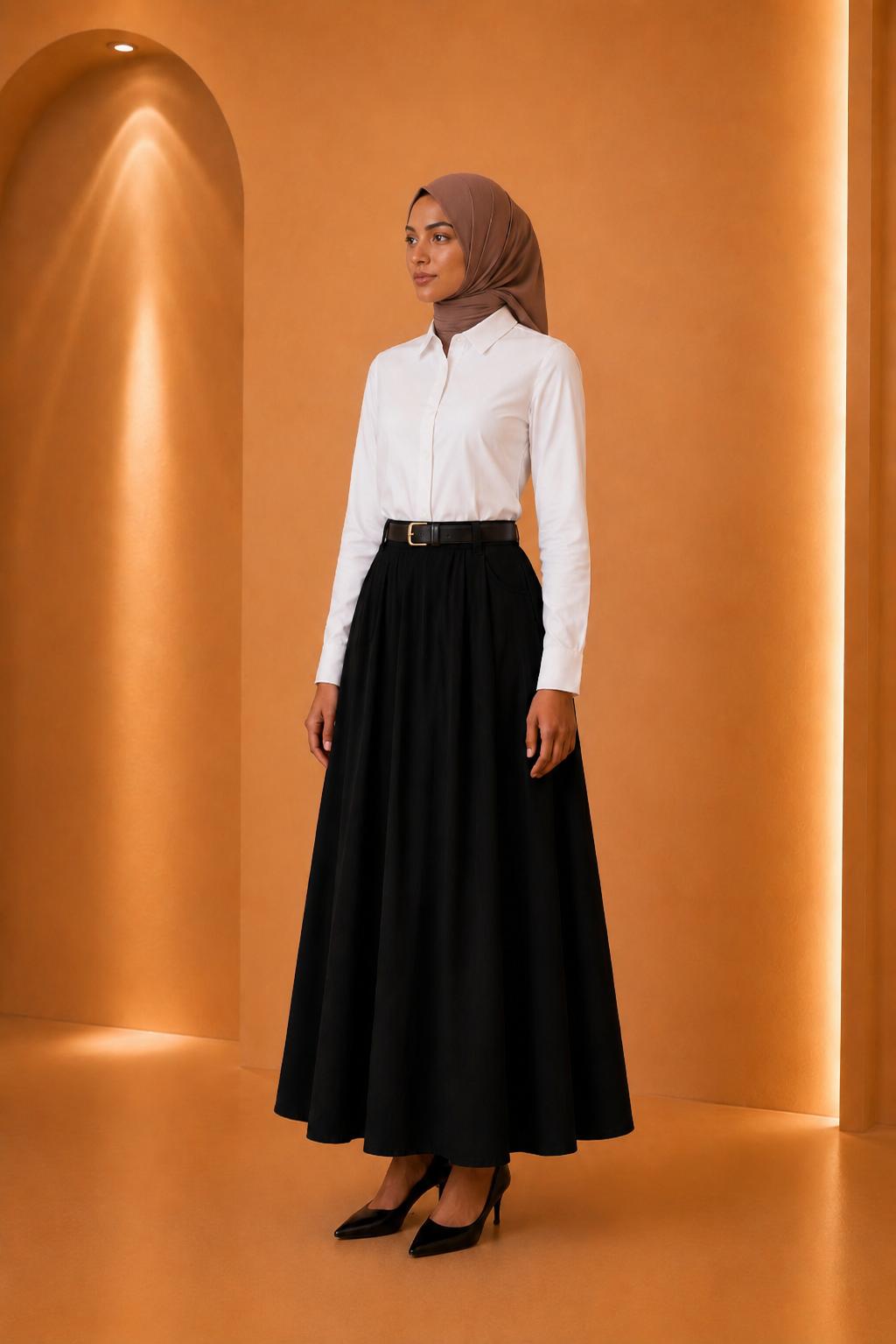 Dina | High Waist Tailored Modest Skirt