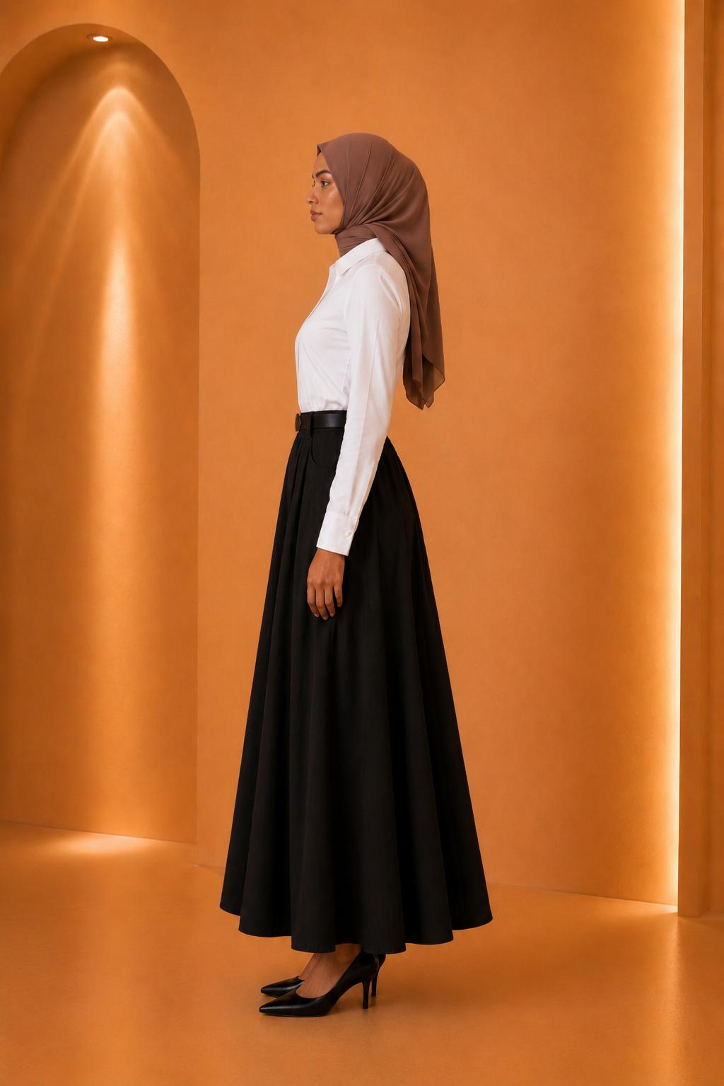 Dina | High Waist Tailored Modest Skirt