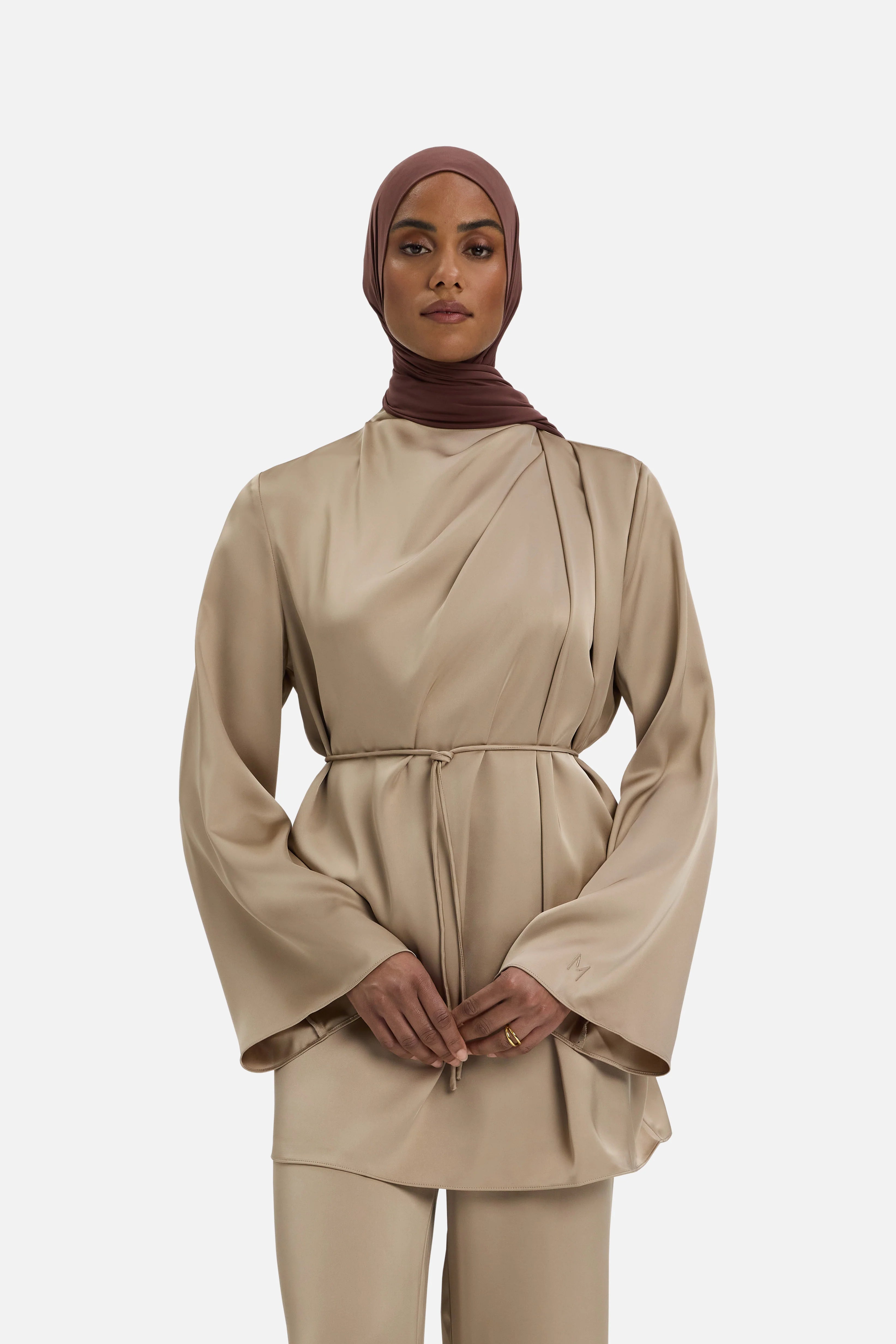 Asymmetric pleated blouses