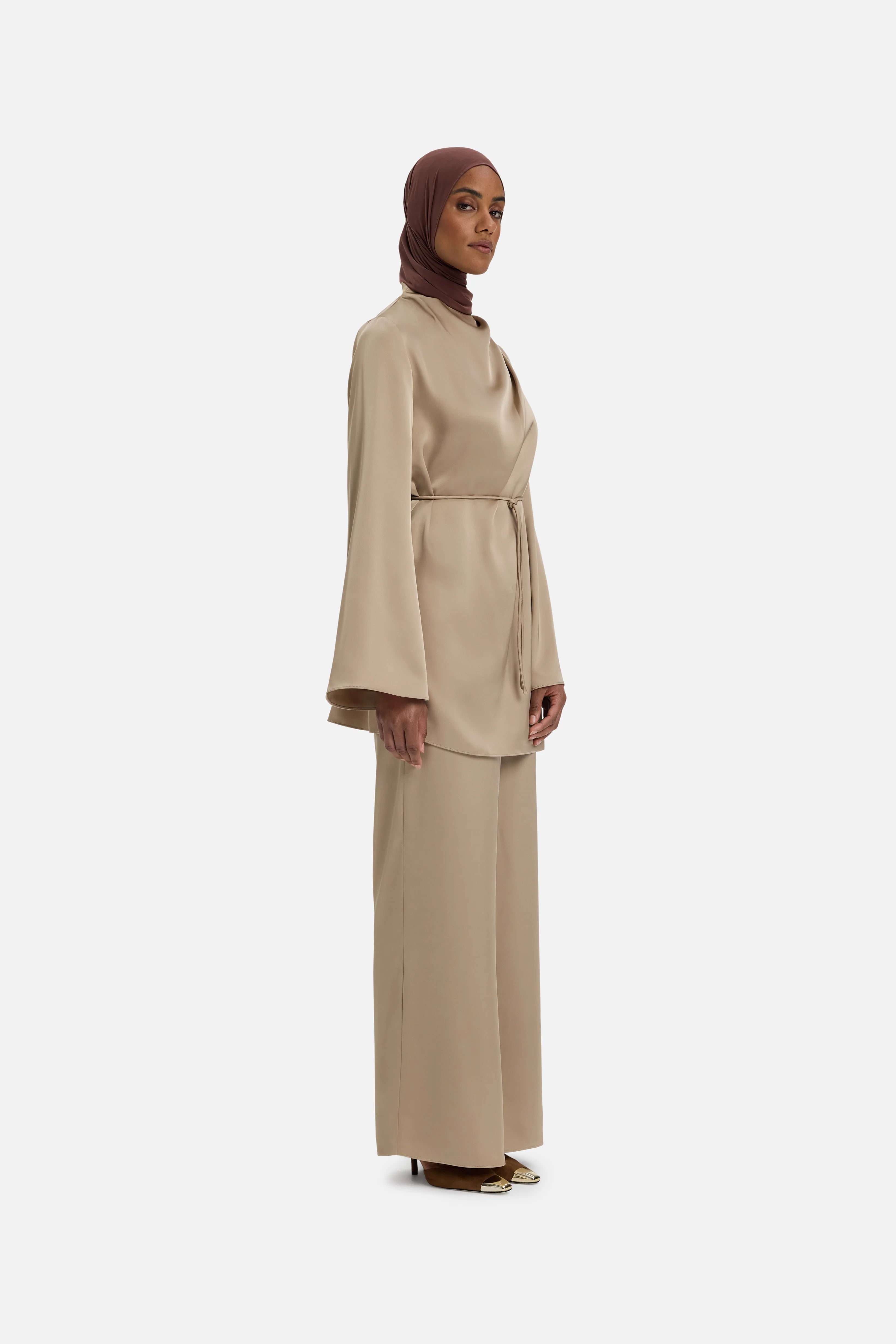 Asymmetric pleated blouses