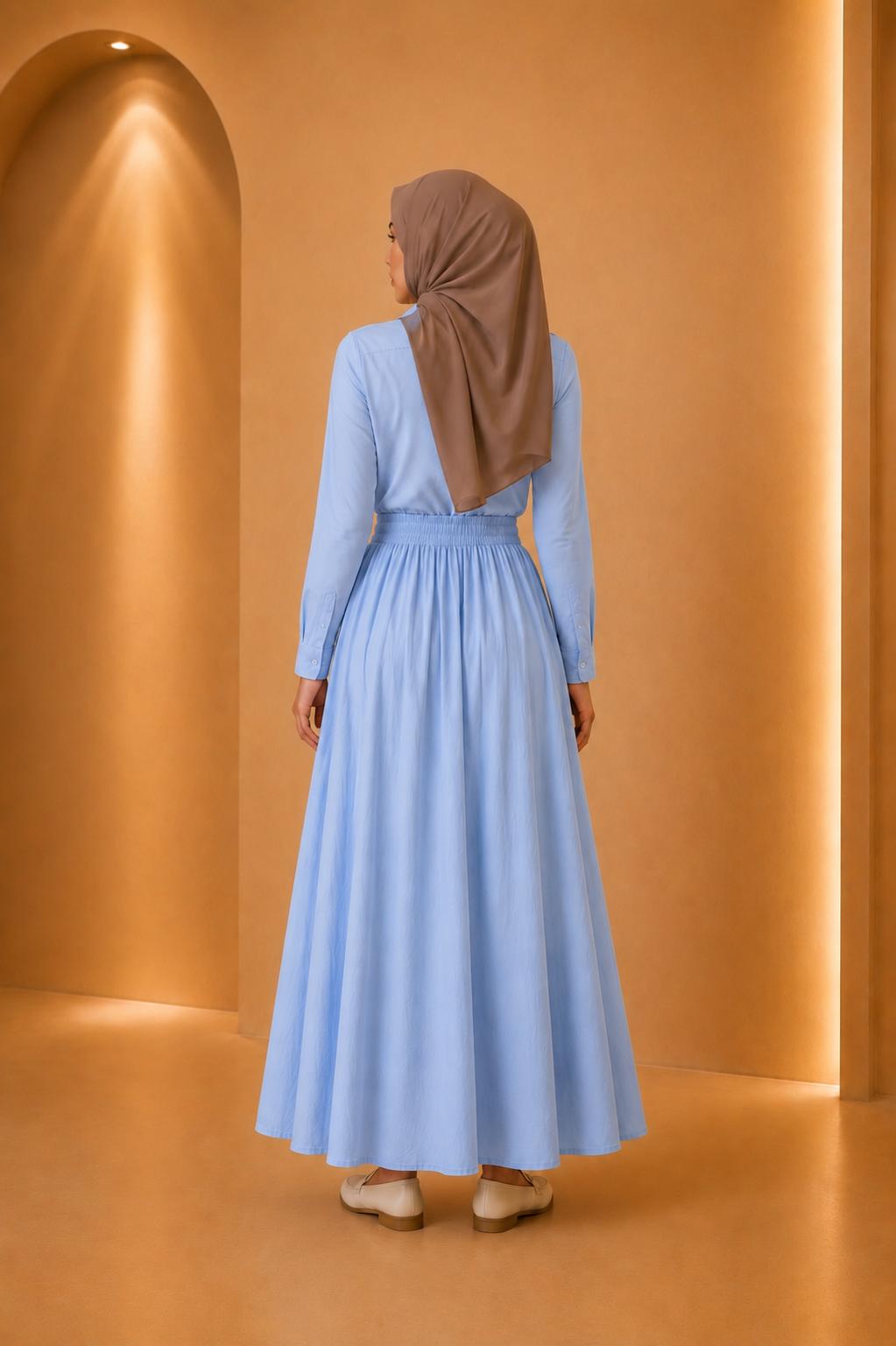 Rania | High Waist Pleated Modest Dress