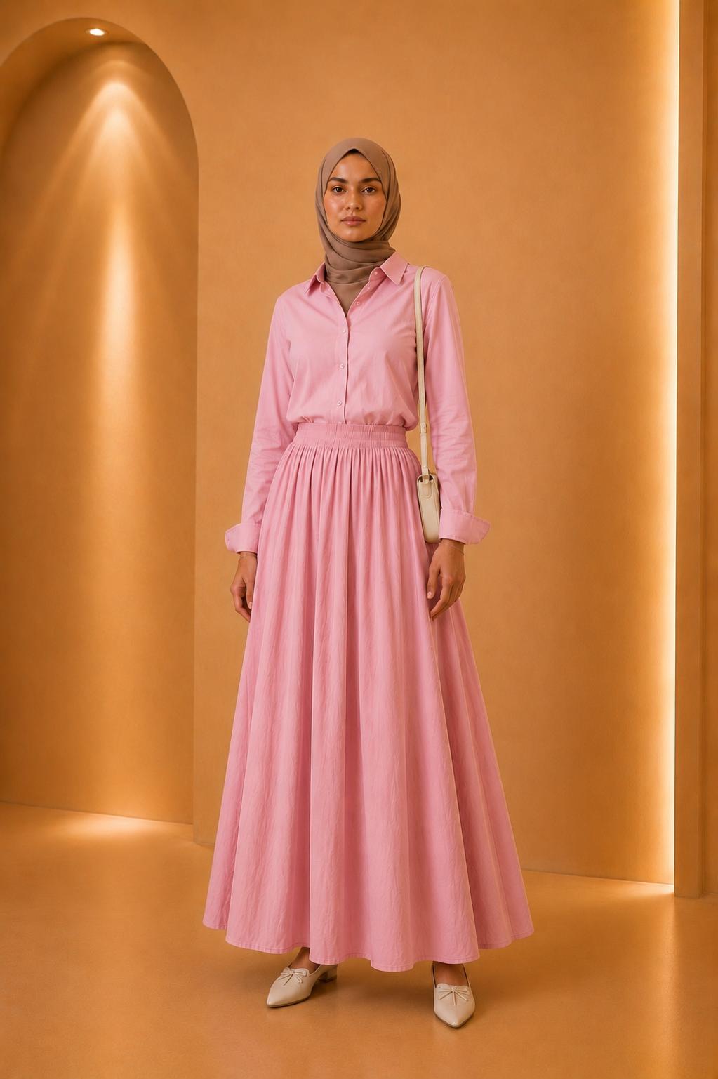 Rania | High Waist Pleated Modest Dress