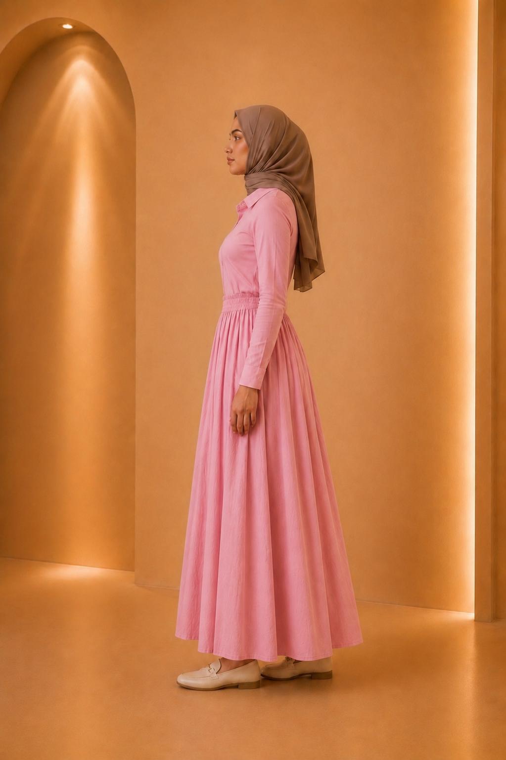 Rania | High Waist Pleated Modest Dress