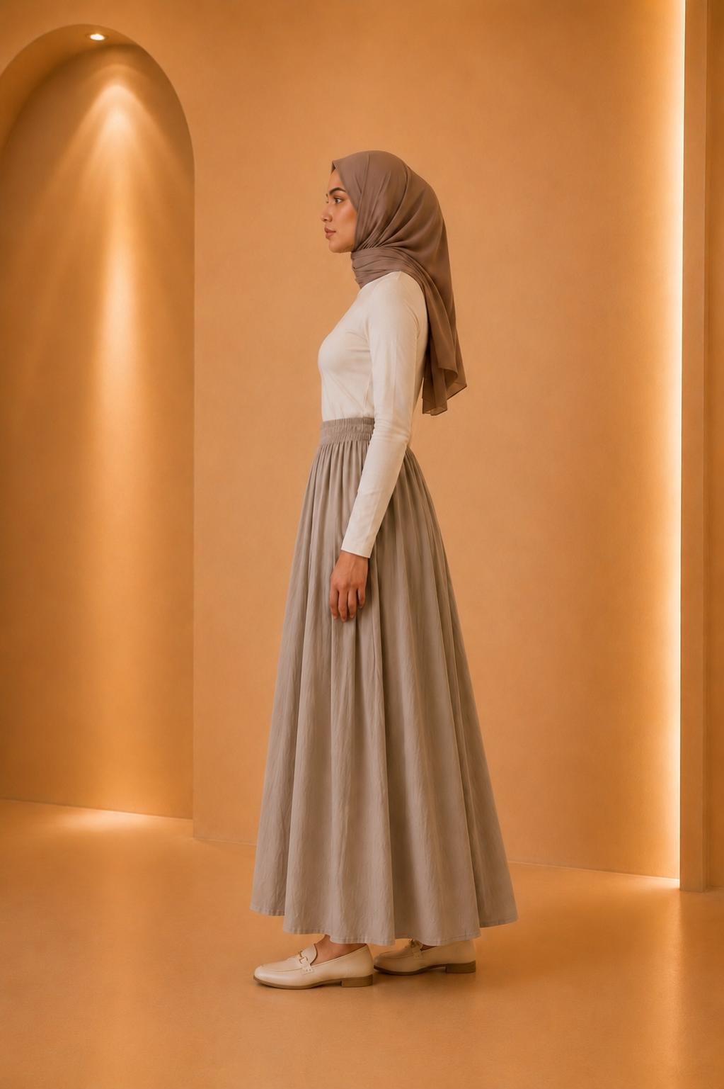 Rania | High Waist Pleated Modest Dress