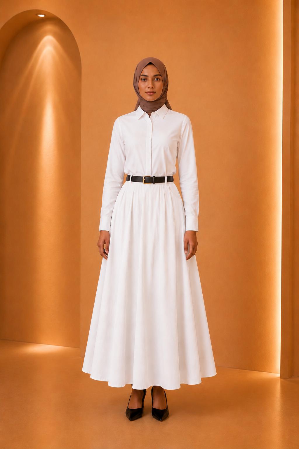 Dina | High Waist Tailored Modest Skirt