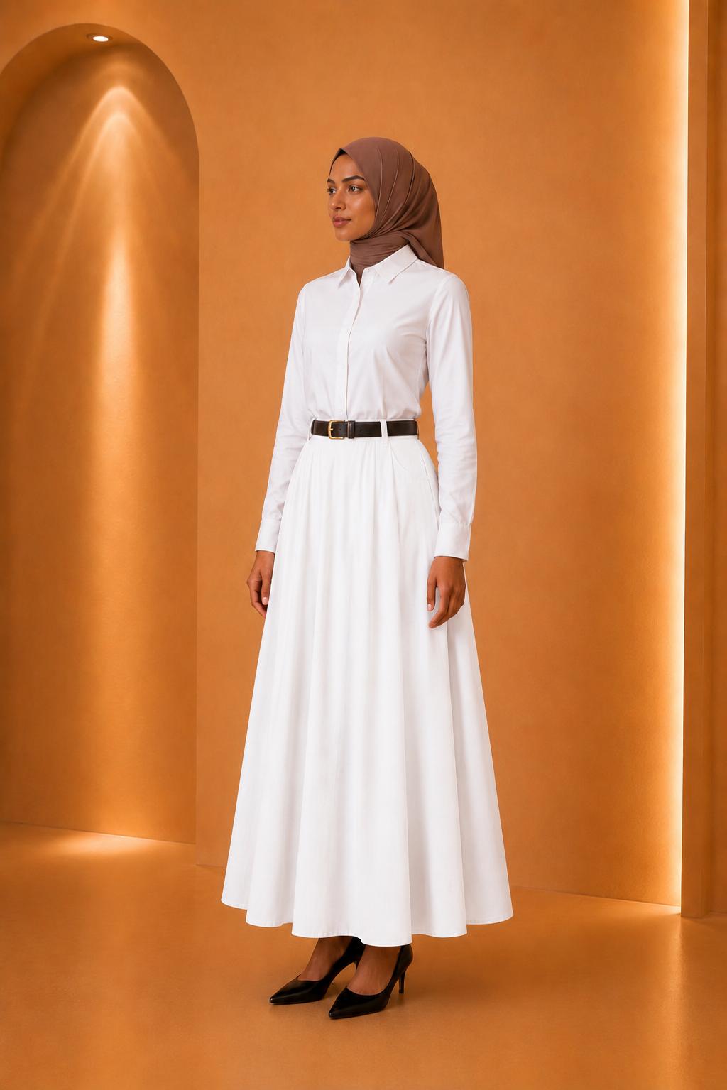 Dina | High Waist Tailored Modest Skirt